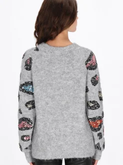 Faina Damen Pullover in grau - Ausschnitt: Rundhals