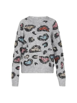 Faina Damen Pullover in grau - Ausschnitt: Rundhals
