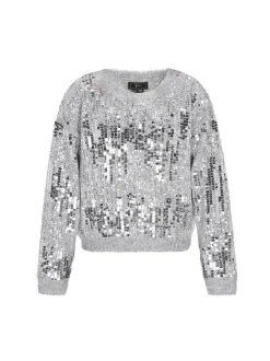 Faina Damen Pullover in grau - Ausschnitt: Rundhals