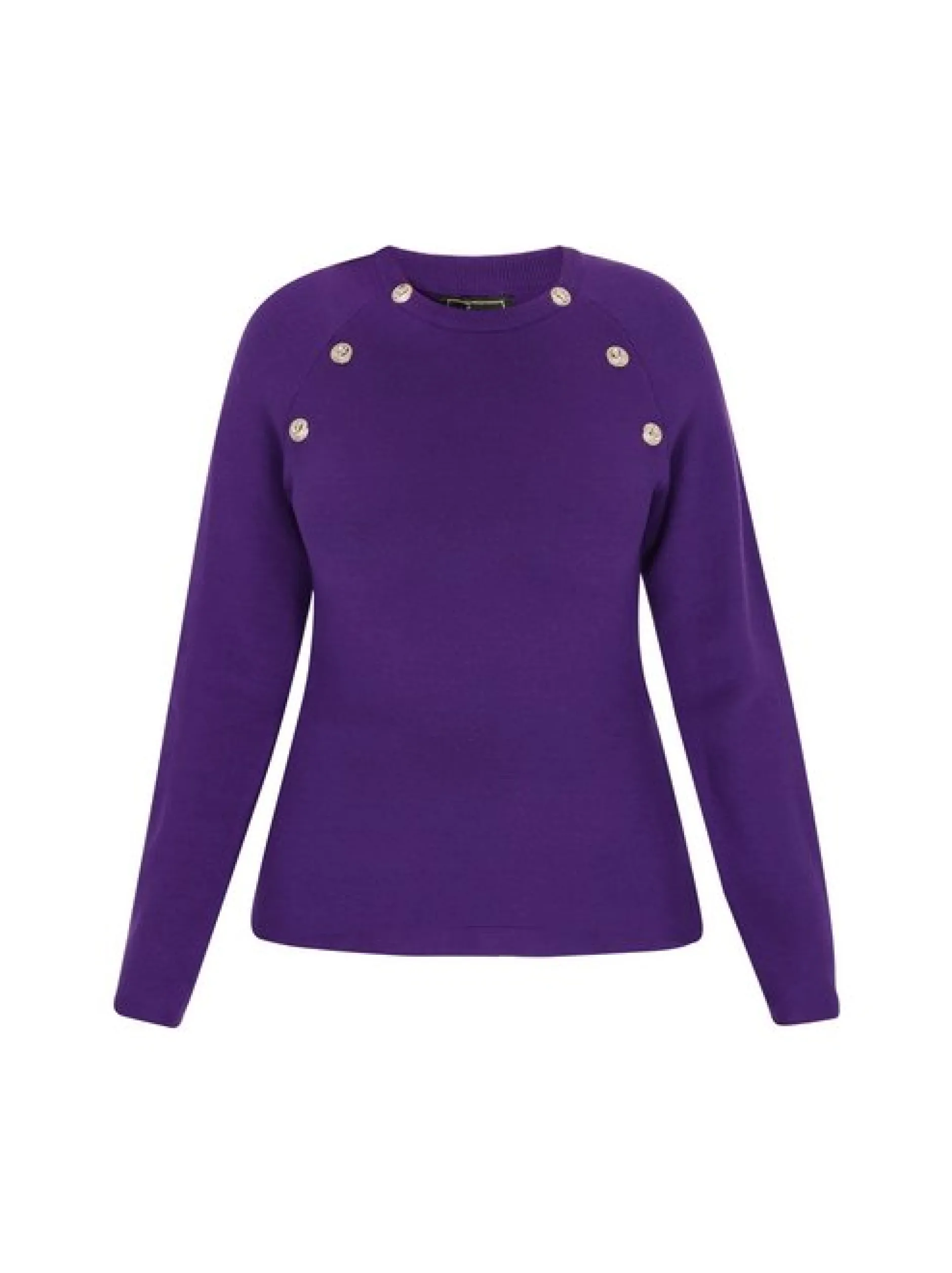 Faina Damen Pullover in lila - Ausschnitt: Rundhals