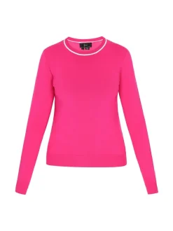 Faina Damen Pullover in pink - Ausschnitt: Rundhals