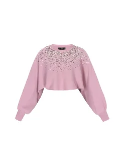 Faina Damen Pullover in rosa - Ausschnitt: Rundhals
