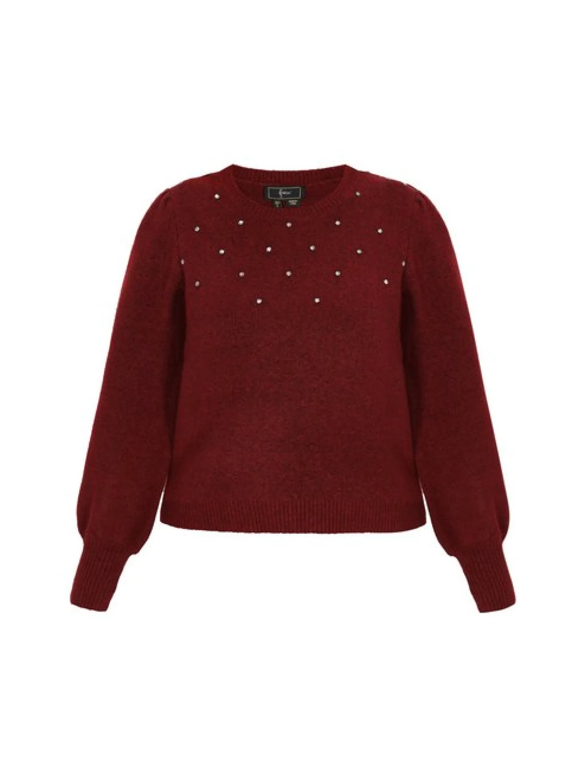 Faina Damen Pullover in rot - Ausschnitt: Rundhals