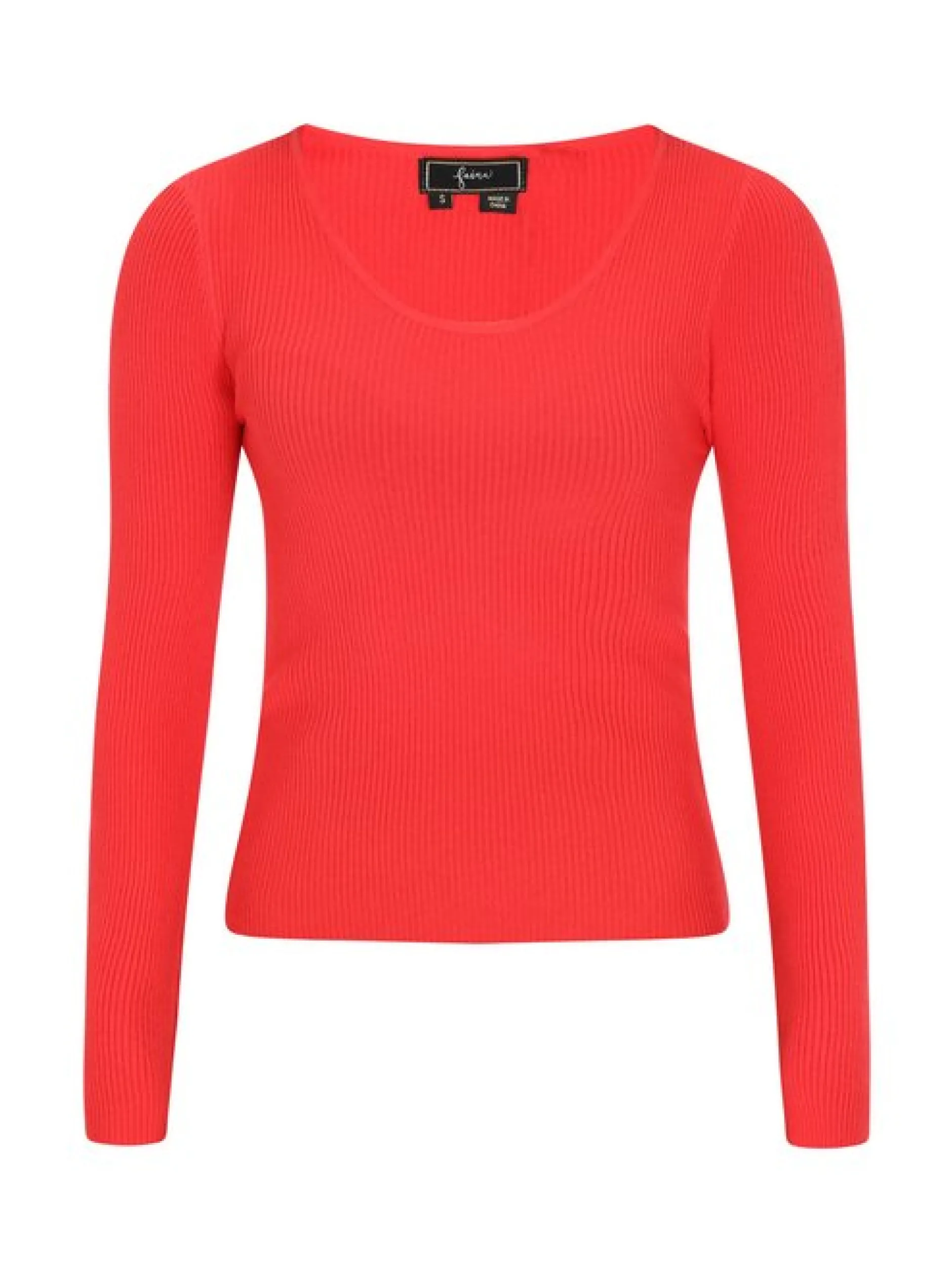 Faina Damen Pullover in rot - Ausschnitt: Rundhals