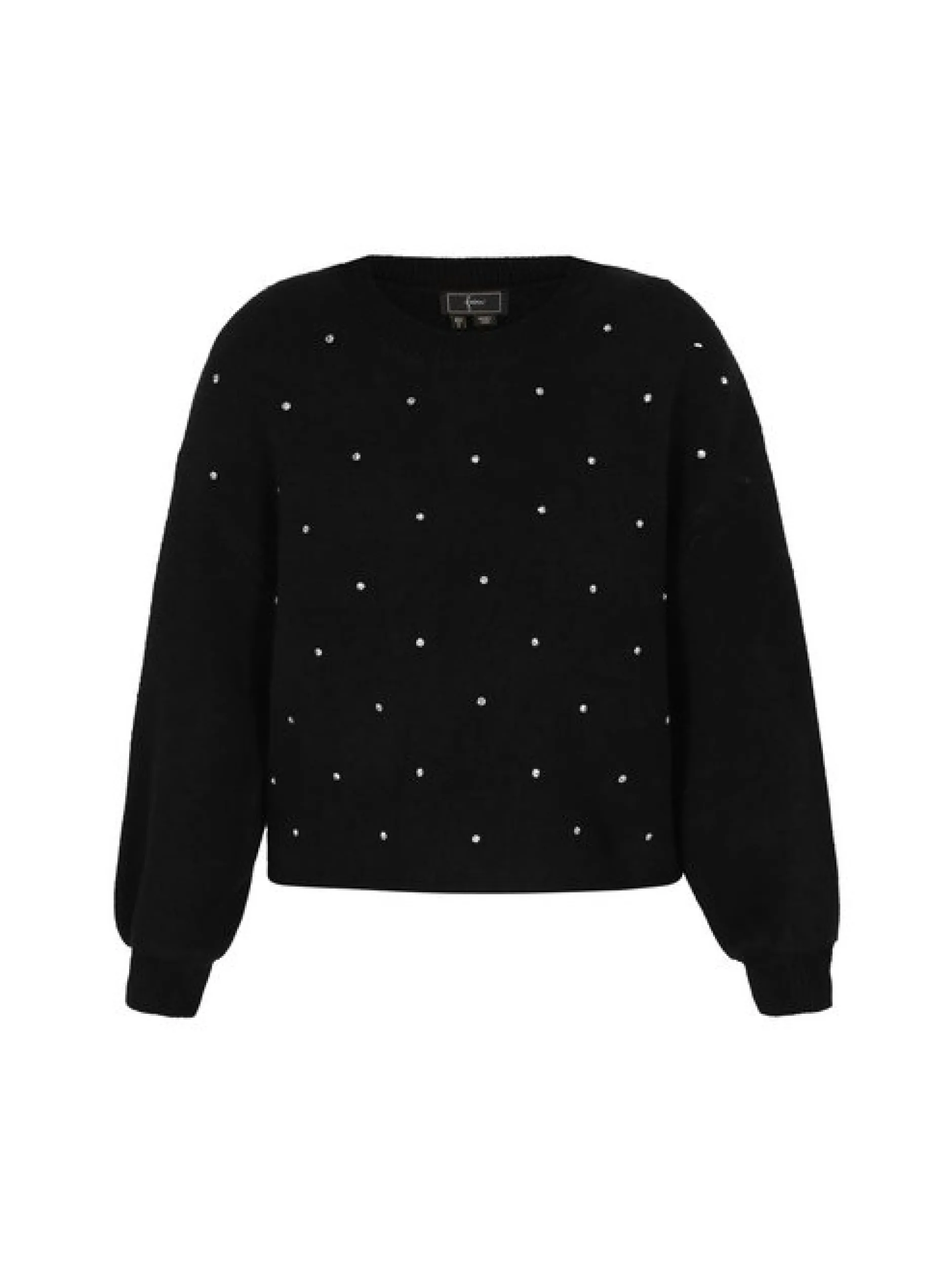 Faina Damen Pullover in schwarz - Ausschnitt: Rundhals