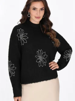 Faina Damen Pullover in schwarz