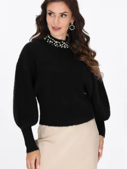Faina Damen Pullover in schwarz