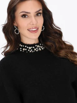 Faina Damen Pullover in schwarz
