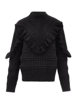 Faina Damen Pullover in schwarz - Ausschnitt: Rundhals