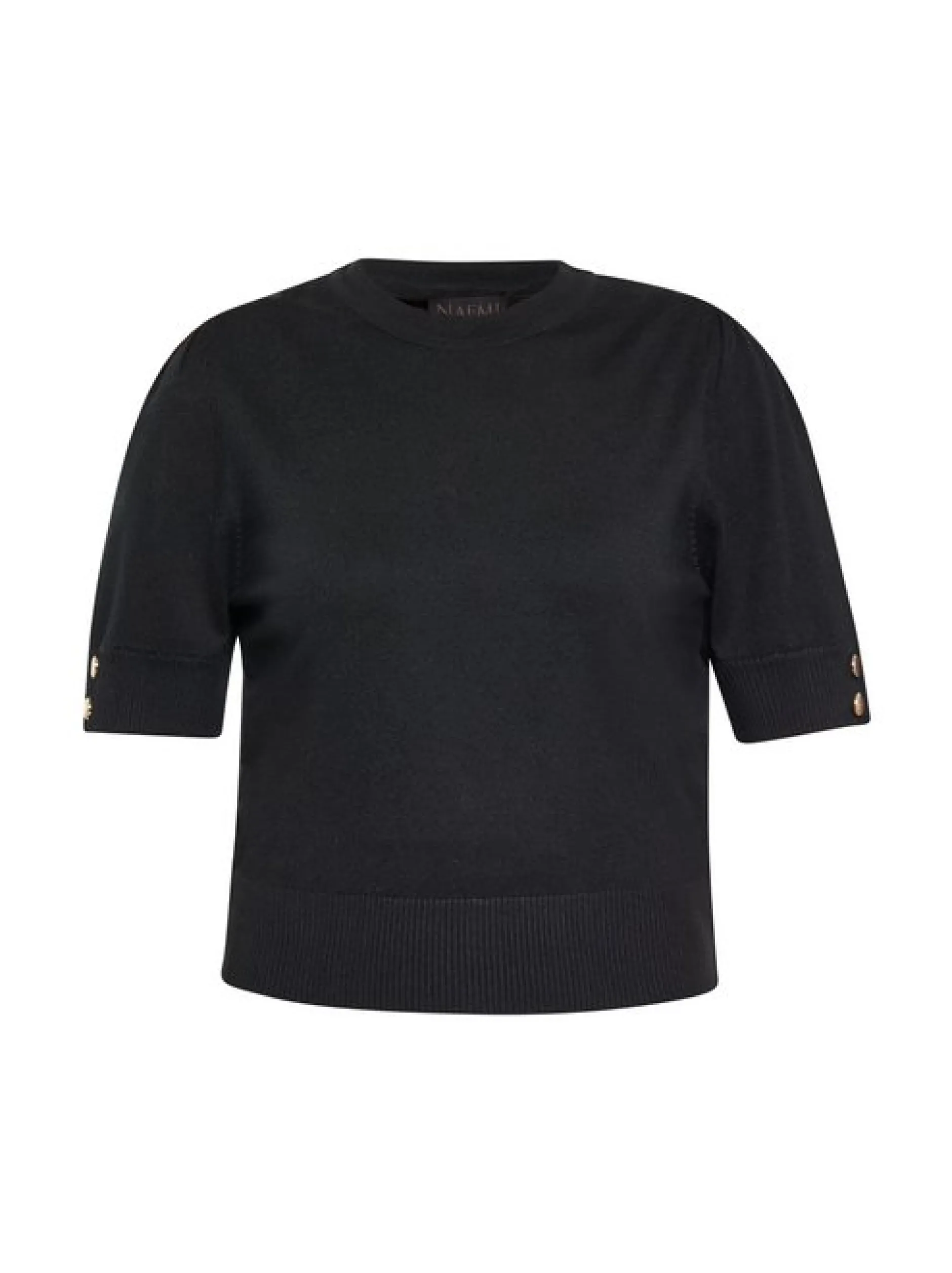 Faina Damen Pullover in schwarz - Ausschnitt: Rundhals