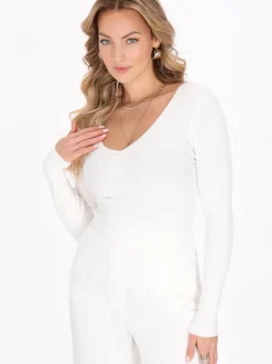 Faina Damen Pullover in weiß