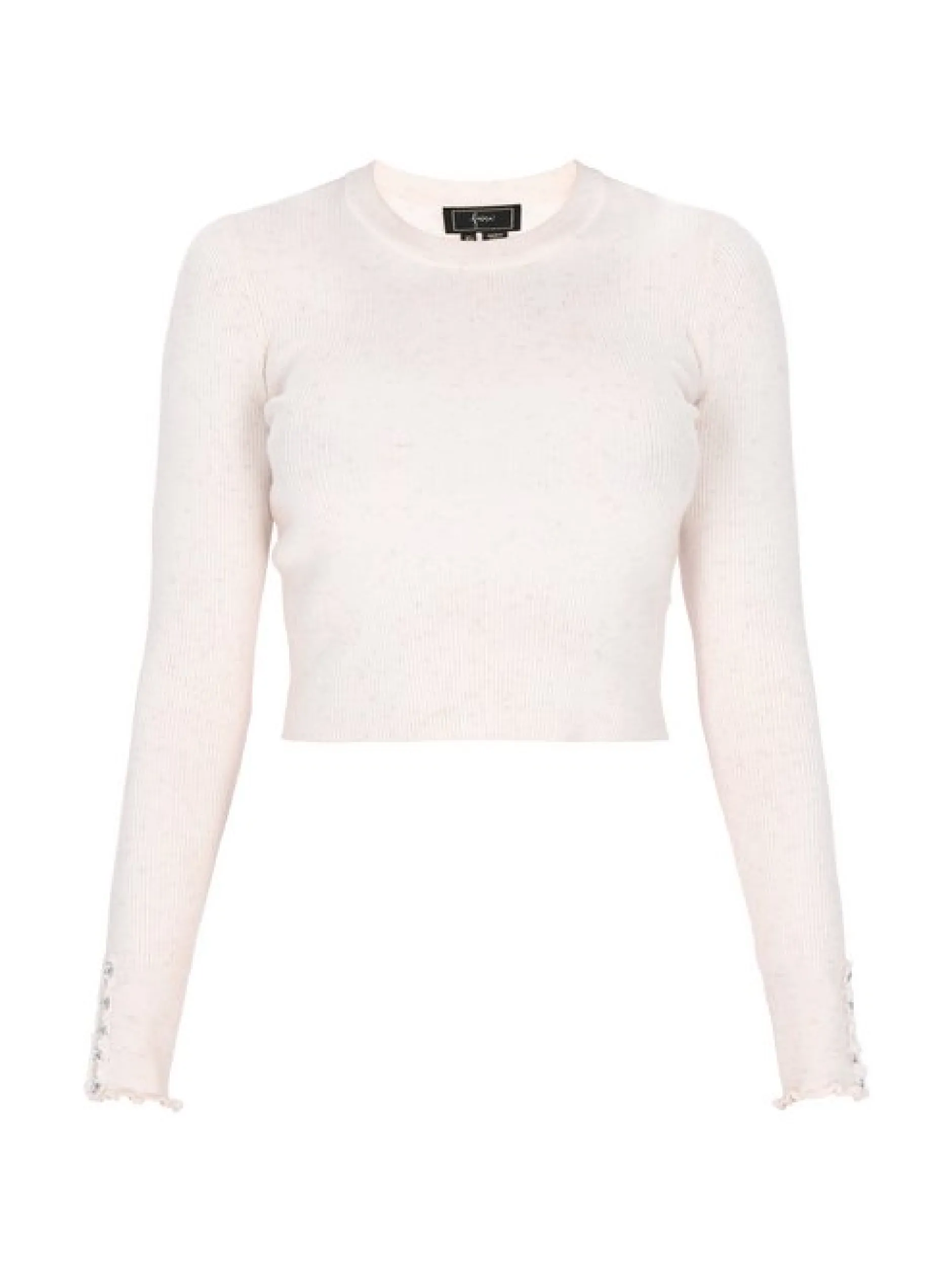 Faina Damen Pullover in weiß - Ausschnitt: Rundhals