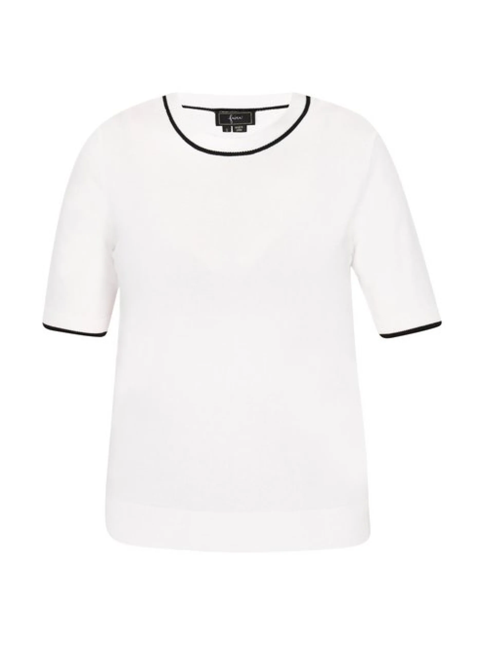 Faina Damen Pullover in weiß - Ausschnitt: Rundhals