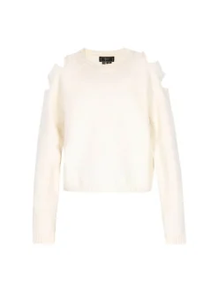 Faina Damen Pullover in weiß - Ausschnitt: Rundhals