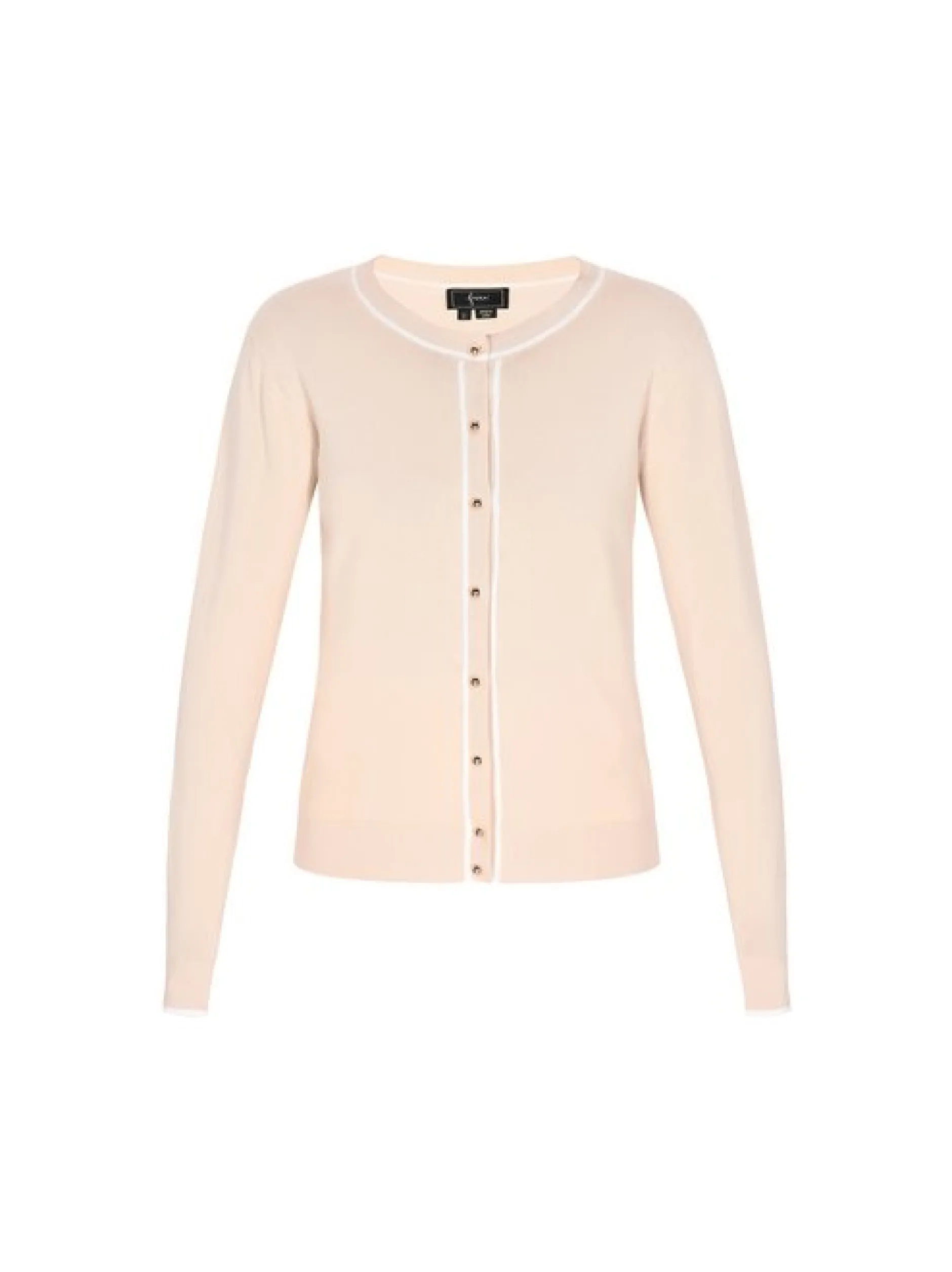Faina Damen Strickjacke in beige - Ausschnitt: Rundhals