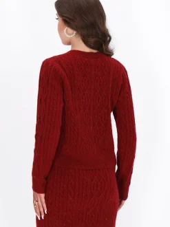 Faina Damen Strickjacke in bordeaux
