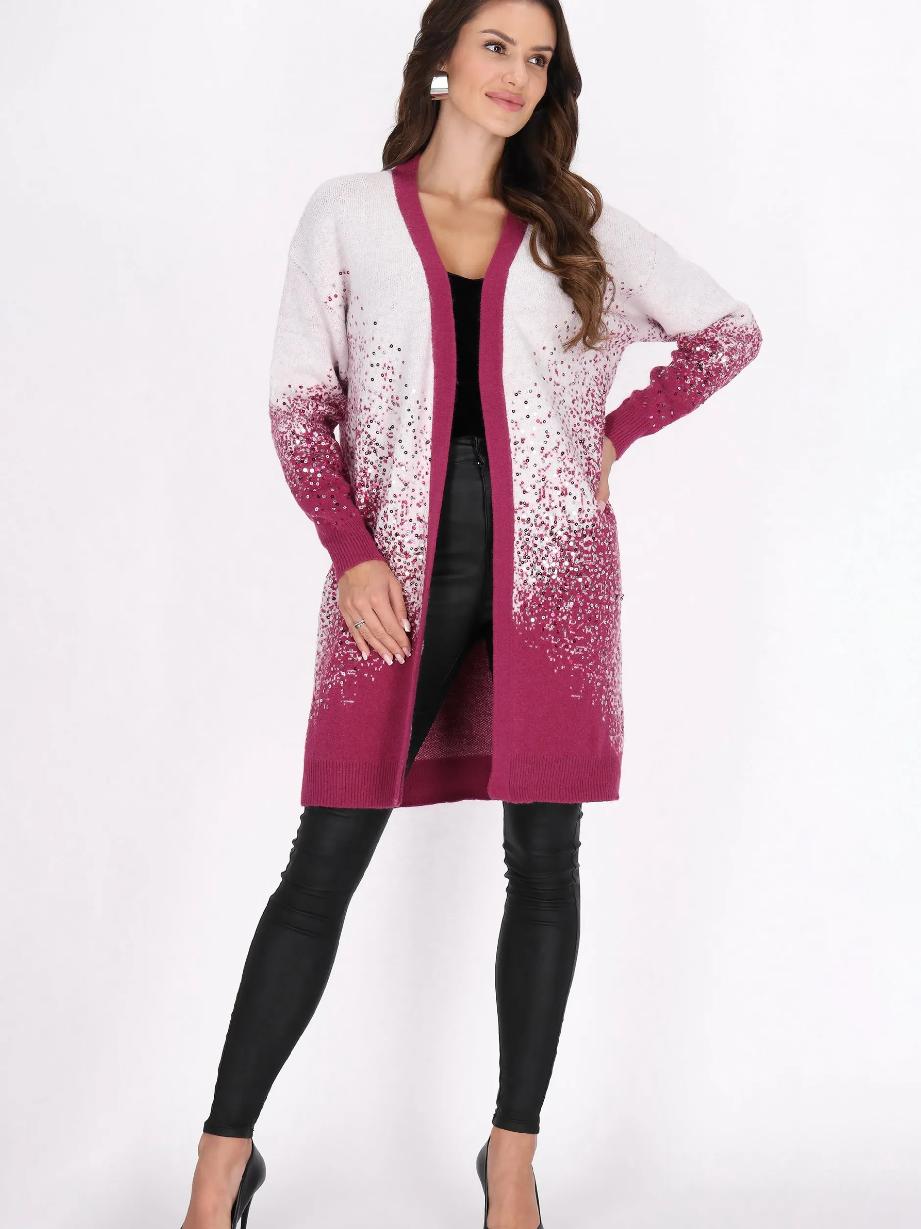 Faina Damen Strickjacke in fuchsia