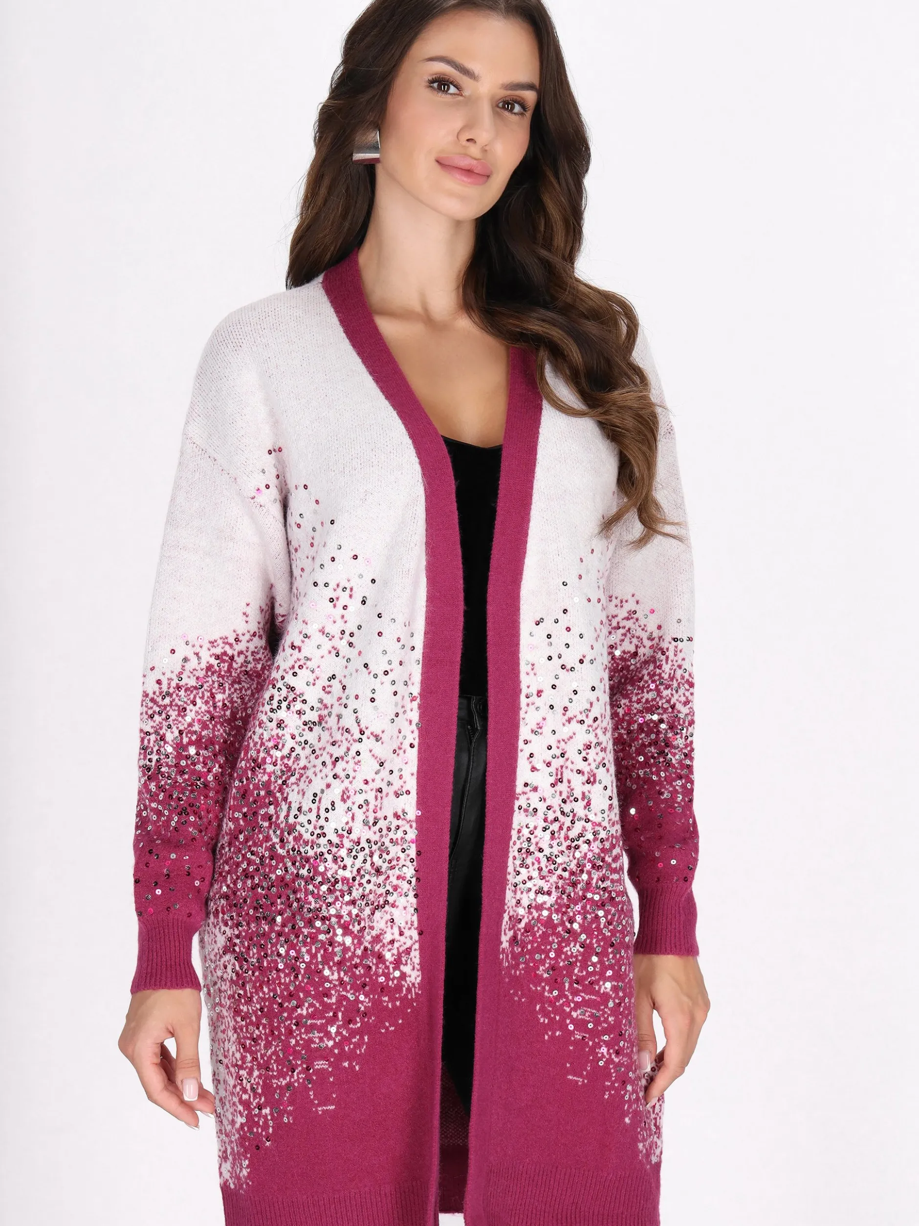 Faina Damen Strickjacke in fuchsia