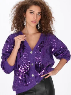 Faina Damen Strickjacke in lila