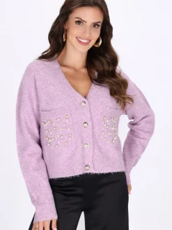 Faina Damen Strickjacke in lila