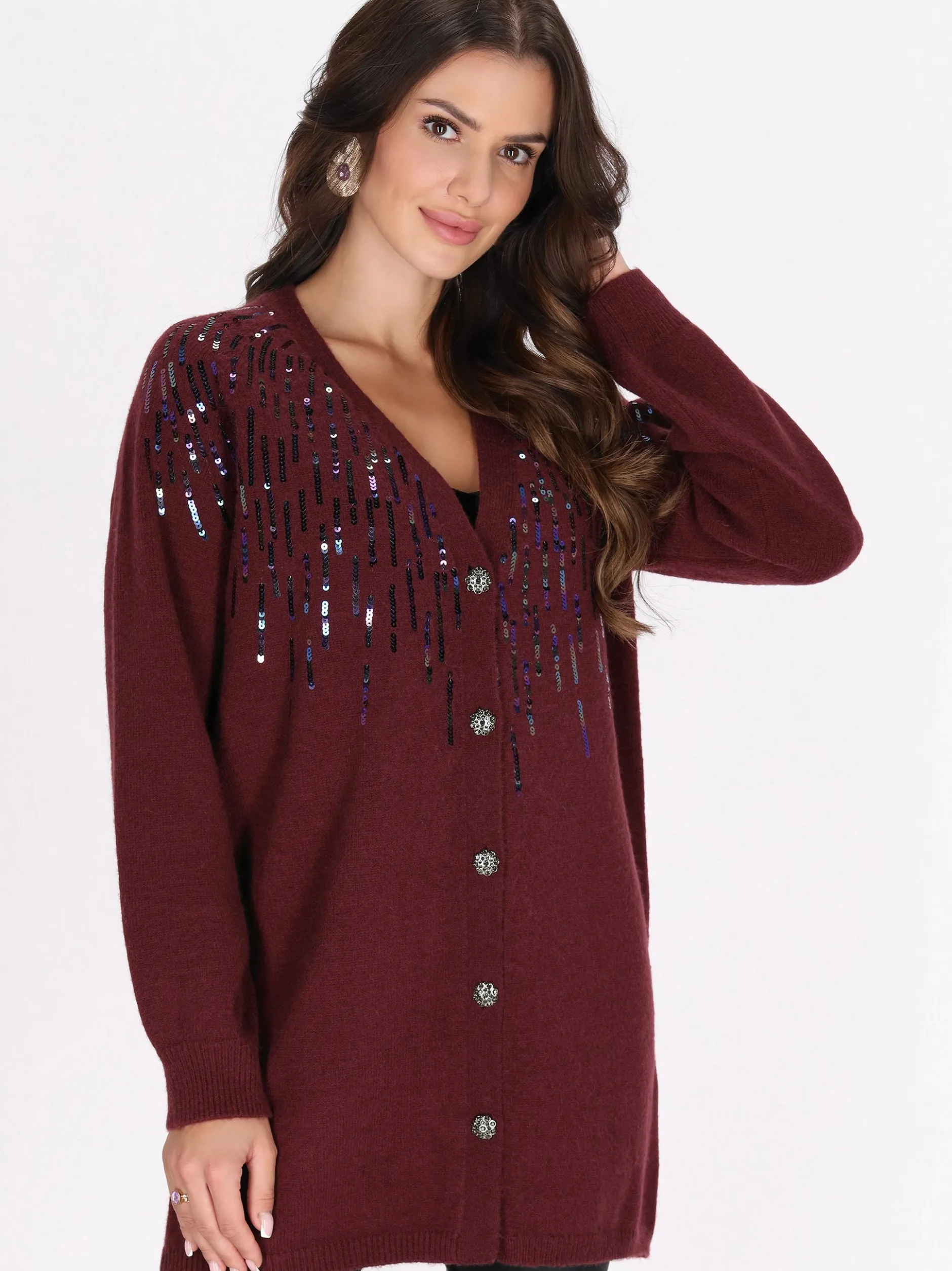 Faina Damen Strickjacke in lila