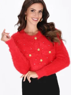 Faina Damen Strickjacke in rot