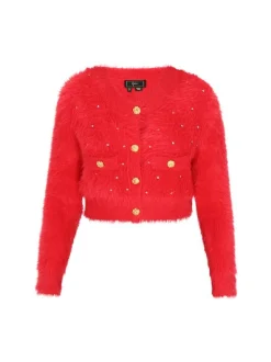 Faina Damen Strickjacke in rot
