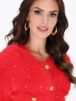 Faina Damen Strickjacke in rot