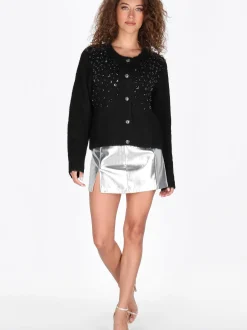 Faina Damen Strickjacke in schwarz