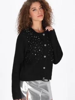 Faina Damen Strickjacke in schwarz