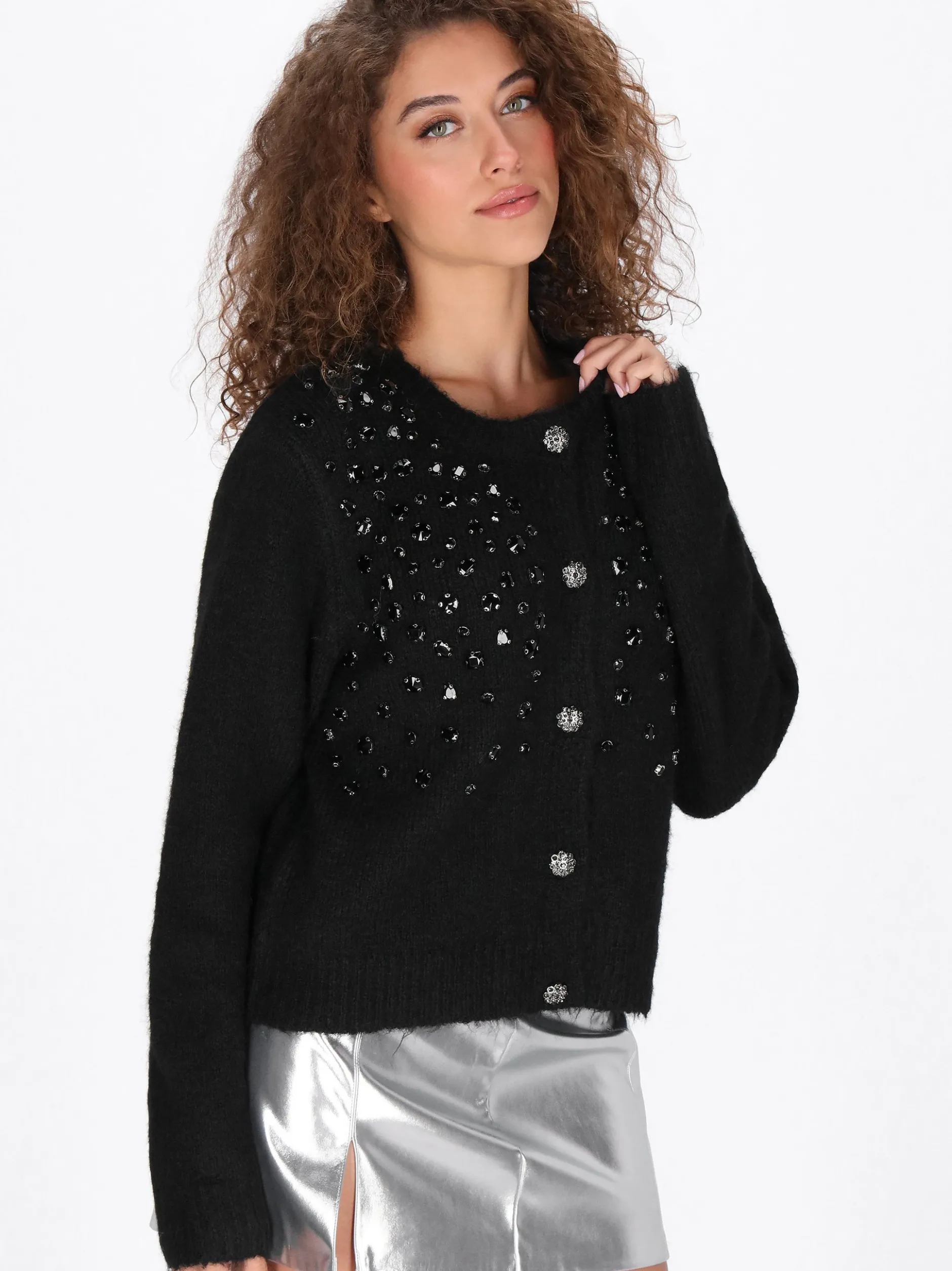 Faina Damen Strickjacke in schwarz
