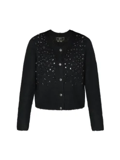 Faina Damen Strickjacke in schwarz