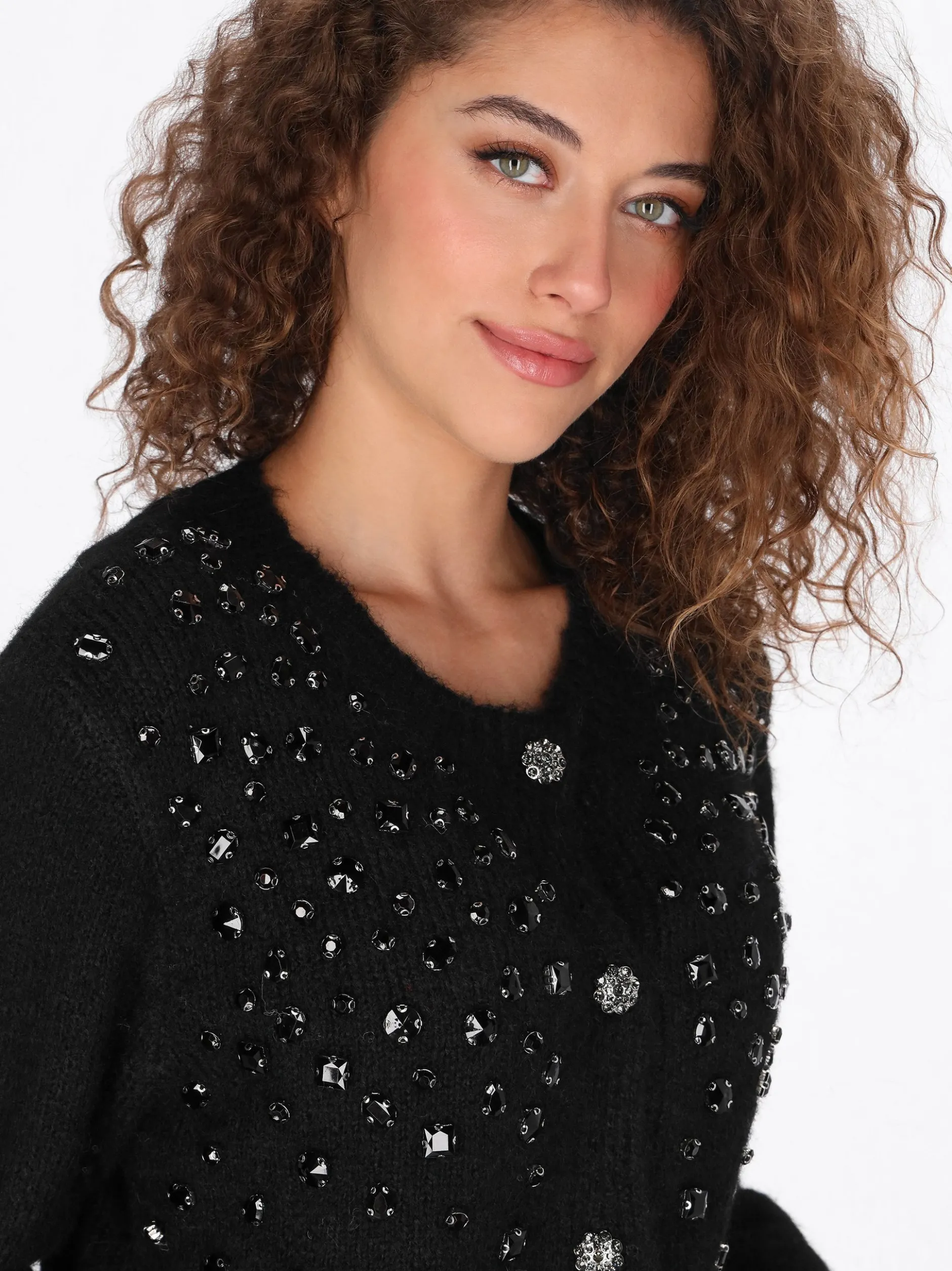 Faina Damen Strickjacke in schwarz