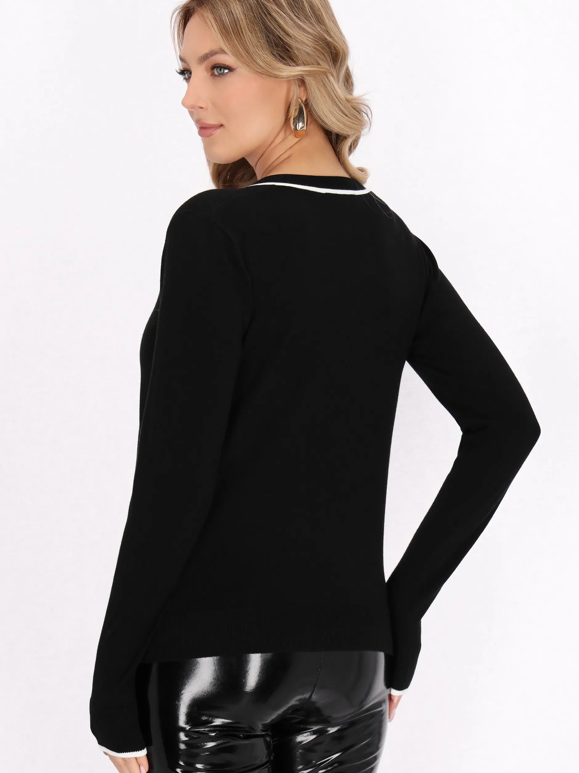 Faina Damen Strickjacke in schwarz