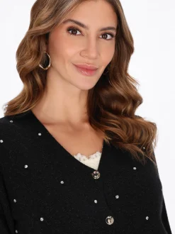 Faina Damen Strickjacke in schwarz