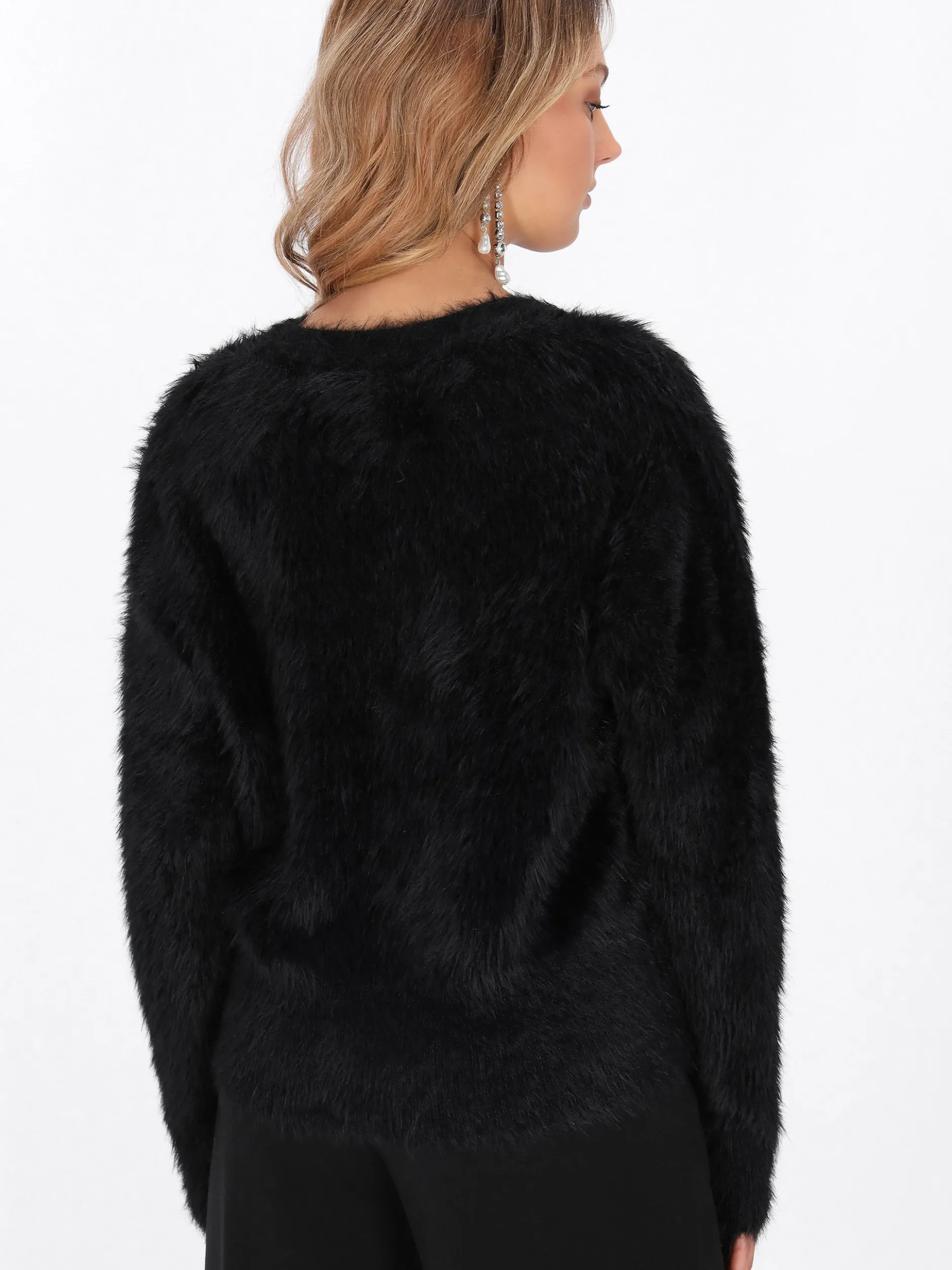Faina Damen Strickjacke in schwarz