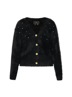Faina Damen Strickjacke in schwarz