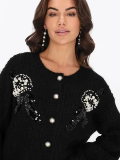 Faina Damen Strickjacke in schwarz