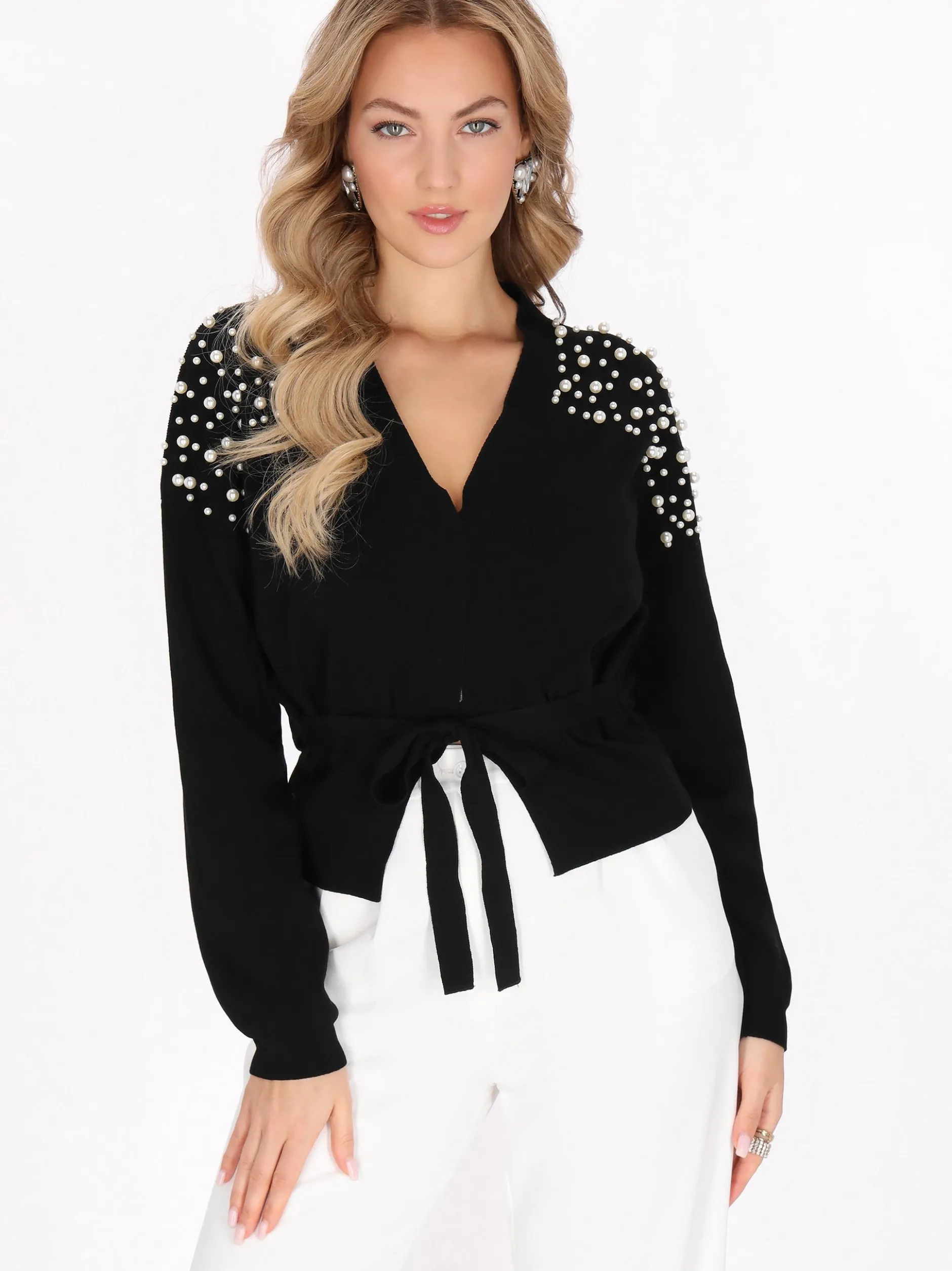 Faina Damen Strickjacke in schwarz