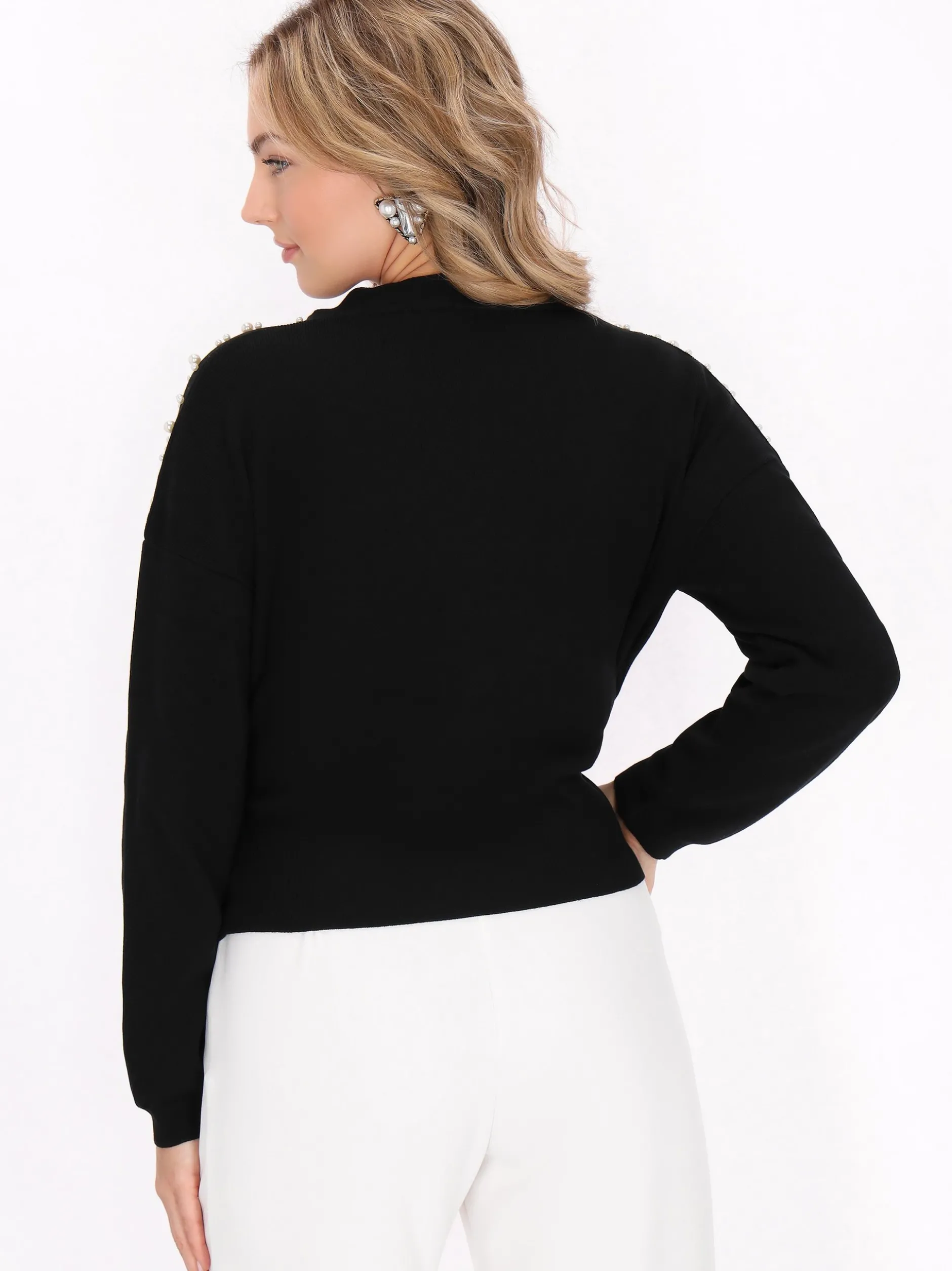 Faina Damen Strickjacke in schwarz