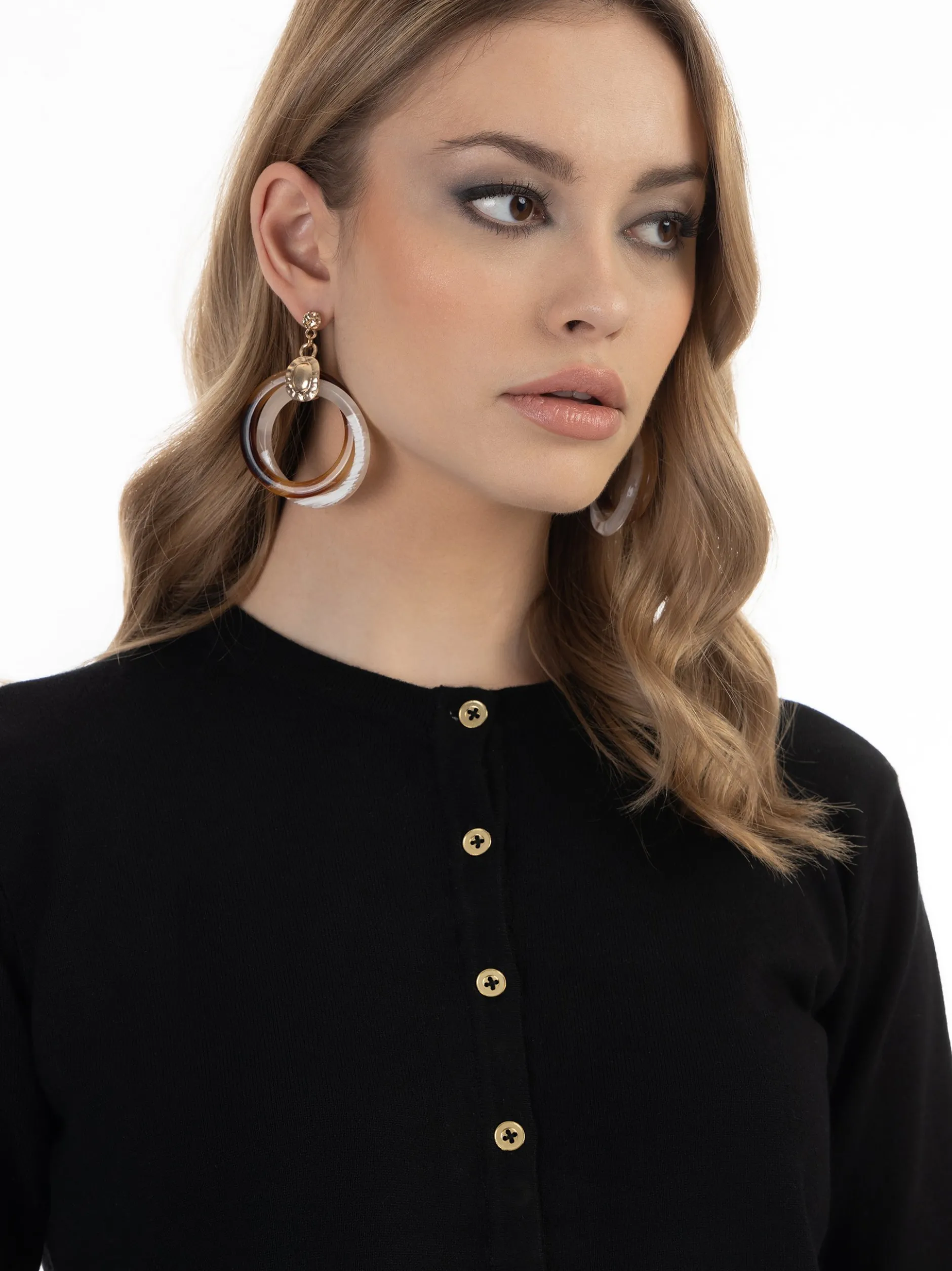 Faina Damen Strickjacke in schwarz