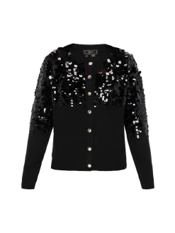 Faina Damen Strickjacke in schwarz