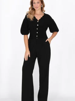 Faina Damen Strickjacke in schwarz