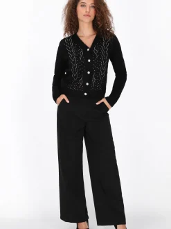 Faina Damen Strickjacke in schwarz