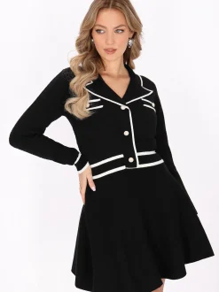Faina Damen Strickjacke in schwarz
