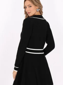 Faina Damen Strickjacke in schwarz