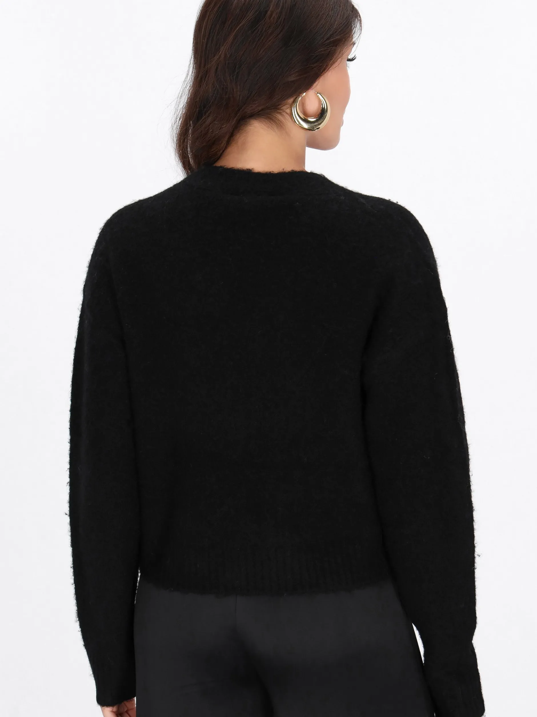 Faina Damen Strickjacke in schwarz