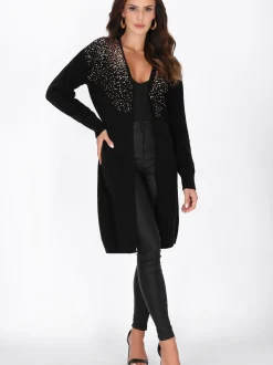Faina Damen Strickjacke in schwarz