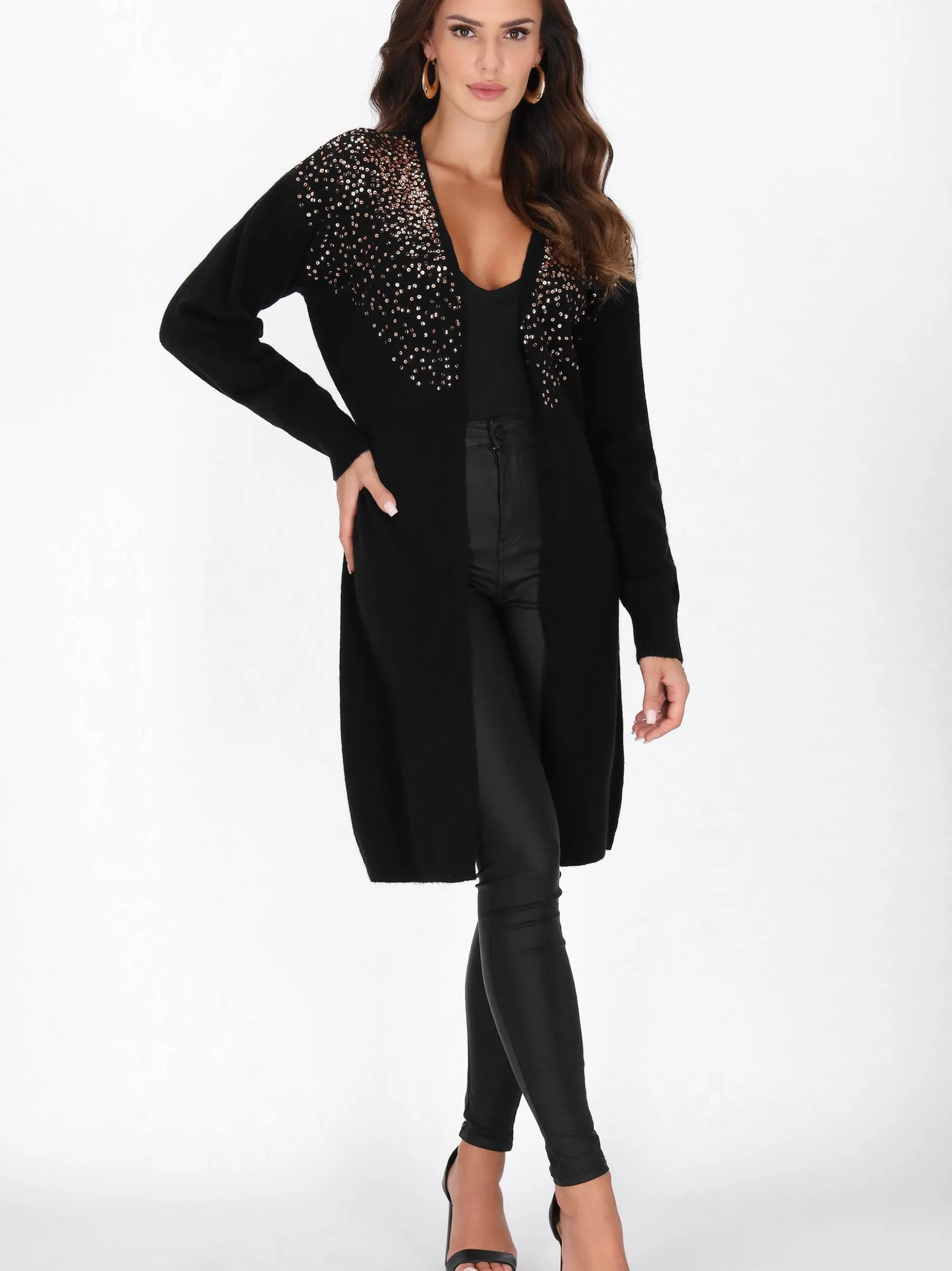 Faina Damen Strickjacke in schwarz