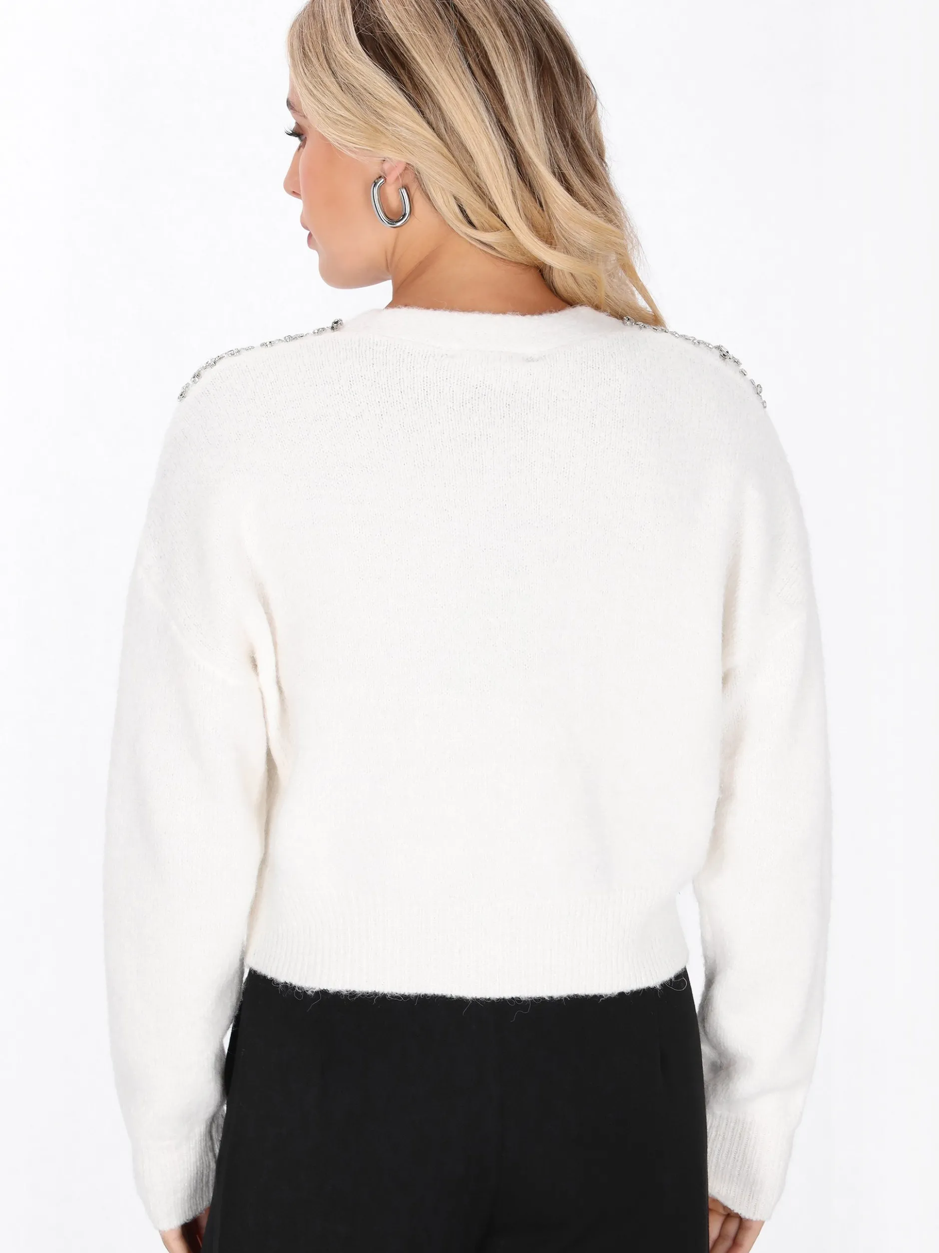 Faina Damen Strickjacke in weiß